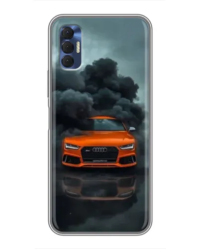 Чехол для TECNO Spark 8P с картинкой «Audi в облаках дыма»