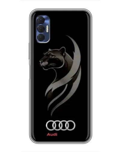 Чехол для TECNO Spark 8P с картинкой «Графика — пантера и Audi»