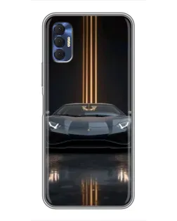 Чехол для TECNO Spark 8P с картинкой «Lamborghini золотые линии»