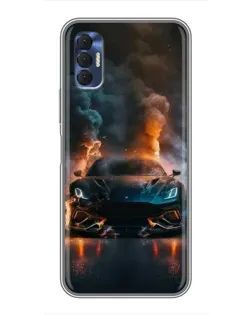 Чехол для TECNO Spark 8P с картинкой «Lamborghini дымная эстетика»
