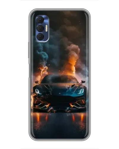 Чехол для TECNO Spark 8P с картинкой «Lamborghini дымная эстетика»