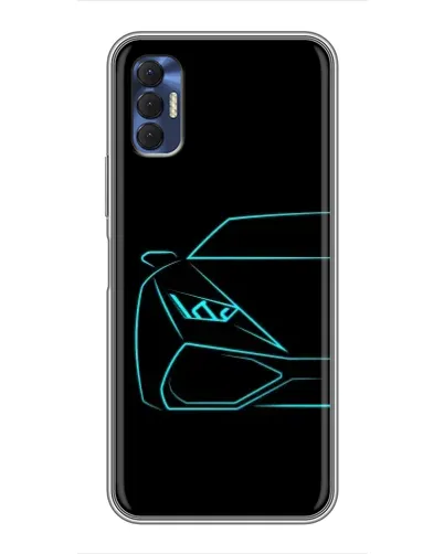 Чехол для TECNO Spark 8P с картинкой «Голубой силуэт Lamborghini»