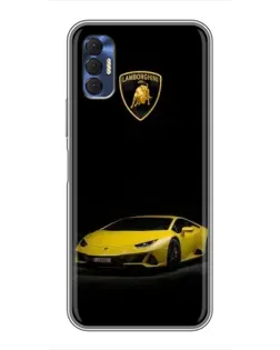 Чехол для TECNO Spark 8P с картинкой «Lamborghini желтый акцент»