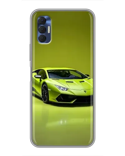 Чехол для TECNO Spark 8P с картинкой «Салатовый Lamborghini Huracan»