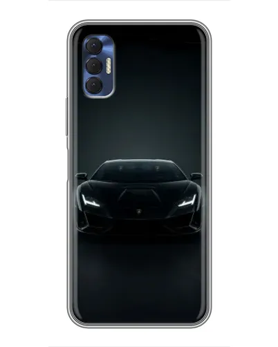 Чехол для TECNO Spark 8P с картинкой «Черный Lamborghini Aventador»