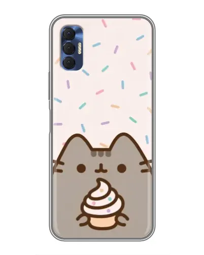 Чехол для TECNO Spark 8P с картинкой «Пушин с кексом»