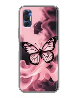 Чехол для TECNO Spark 8P с картинкой «Бабочка в дыму»