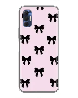 Чехол для TECNO Spark 8P с картинкой «Черные банты Coquette»