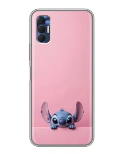 Чехол для TECNO Spark 8P с картинкой «Stitch выглядывает»