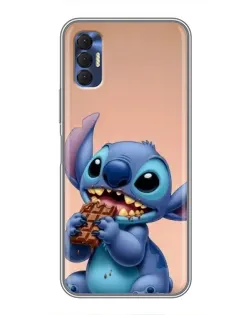 Чехол для TECNO Spark 8P с картинкой «Стич ест шоколад»