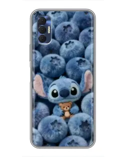 Чехол для TECNO Spark 8P с картинкой «Стич и голубика»