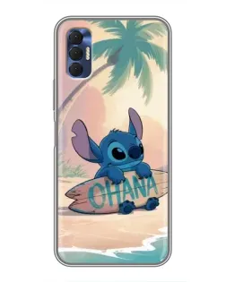 Чехол для TECNO Spark 8P с картинкой «Стич на серфе»