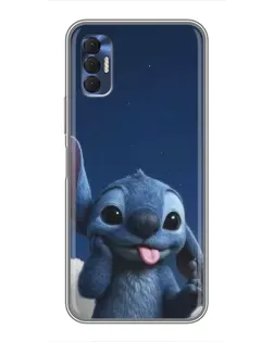Чехол для TECNO Spark 8P с картинкой «Стич в облаках»
