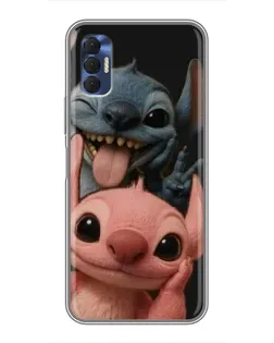 Чехол для TECNO Spark 8P с картинкой «Стич и Ангел»