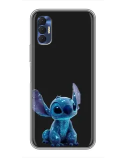 Чехол для TECNO Spark 8P с картинкой «Стич на черном»