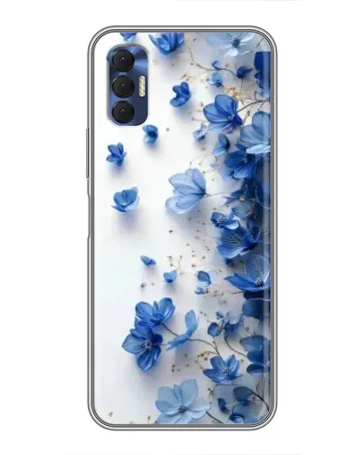 Чехол для TECNO Spark 8P с картинкой «Голубой цветочный каскад»