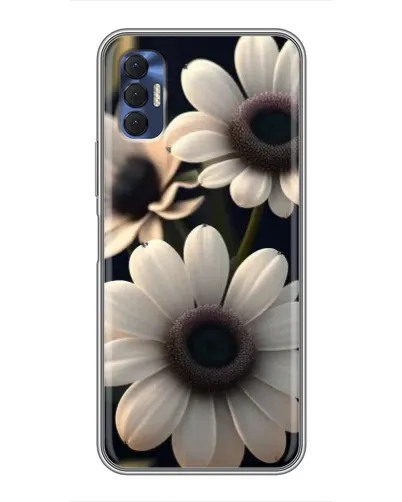 Чехол для TECNO Spark 8P с картинкой «Белые маргаритки макро»