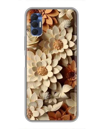Чехол для TECNO Spark 8P с картинкой «Бежевый флористический декор»