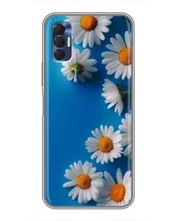 Чехол для TECNO Spark 8P с картинкой «Белоснежные маргаритки»