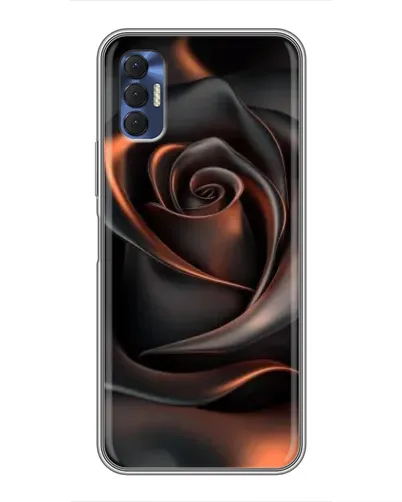 Чехол для TECNO Spark 8P с картинкой «Шелковая черная роза»