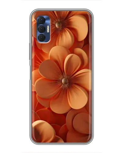Чехол для TECNO Spark 8P с картинкой «Оранжевый макро цветок»