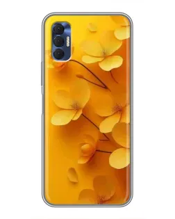 Чехол для TECNO Spark 8P с картинкой «Золотые лепестки»