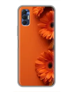 Чехол для TECNO Spark 8P с картинкой «Оранжевые герберы»