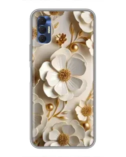 Чехол для TECNO Spark 8P с картинкой «Белие бумажние  цвети»