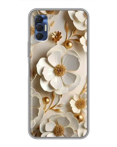 Чехол для TECNO Spark 8P с картинкой «Белие бумажние  цвети»