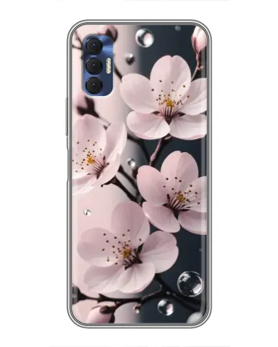 Чехол для TECNO Spark 8P с картинкой «Нежная сакура и капли» Чехол для TECNO Spark 8P с картинкой «Нежная сакура и капли»