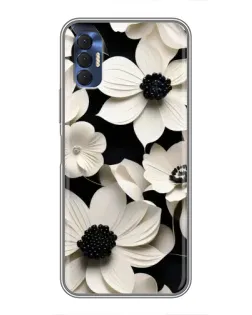 Чехол для TECNO Spark 8P с картинкой «Объемные белые цветы»