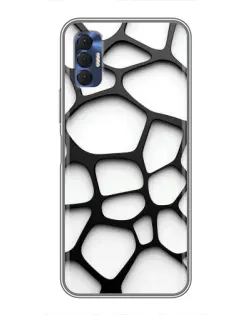 Чехол для TECNO Spark 8P с картинкой «Белая объемная сетка»