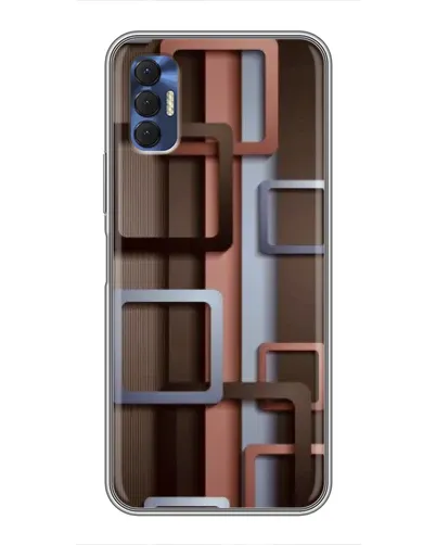 Чехол для TECNO Spark 8P с картинкой «Коричневые объемные квадраты» Чехол для TECNO Spark 8P с картинкой «Коричневые объемные квадраты»
