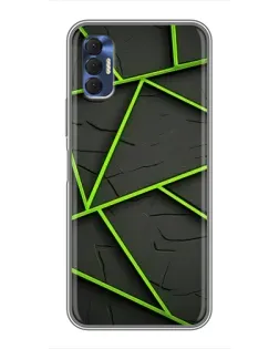 Чехол для TECNO Spark 8P с картинкой «Зеленые геометрические линии» Чехол для TECNO Spark 8P с картинкой «Зеленые геометрические линии»