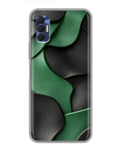 Чехол для TECNO Spark 8P с картинкой «Зеленые кожаные волны» Чехол для TECNO Spark 8P с картинкой «Зеленые кожаные волны»