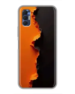 Чехол для TECNO Spark 8P с картинкой «Оранжевый разлом» Чехол для TECNO Spark 8P с картинкой «Оранжевый разлом»
