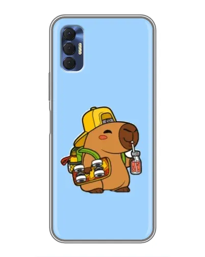 Чехол для TECNO Spark 8P с картинкой «Капибара на скейте»