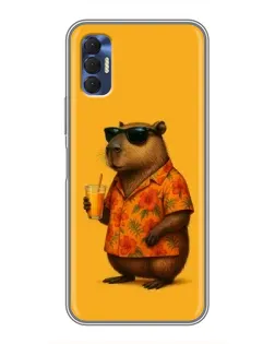 Чехол для TECNO Spark 8P с картинкой «Капибара на отдыхе»