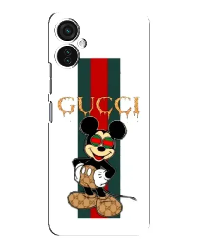 Чехол для TECNO Spark 9 Pro с картинкой «Микки Маус Gucci — полосы»