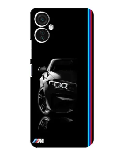 Чехол для TECNO Spark 9 Pro с картинкой «Силуэт BMW в темноте»