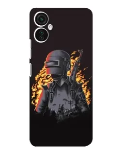 Чехол для TECNO Spark 9 Pro с картинкой «PUBG — огненный силуэт»