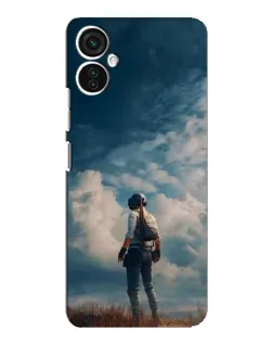 Чехол для TECNO Spark 9 Pro с картинкой «Герой PUBG на скале»