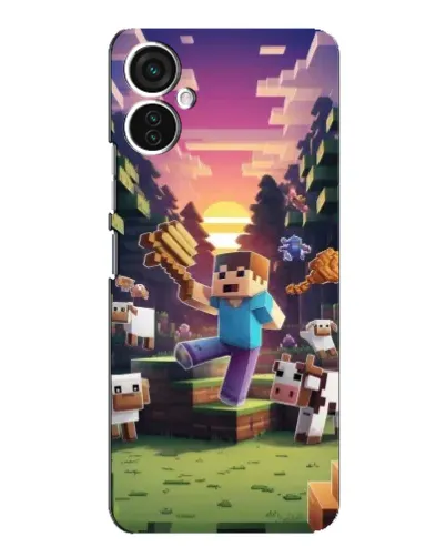 Чехол для TECNO Spark 9 Pro с картинкой «Стив на ферме»