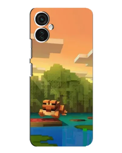 Чехол для TECNO Spark 9 Pro с картинкой «Майнкрафт закат солнца»