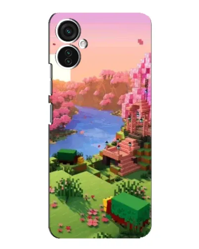 Чехол для TECNO Spark 9 Pro с картинкой «Розовое дерево Minecraft»