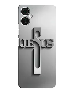 Чехол для TECNO Spark 9 Pro с картинкой «Металлический крест Jesus»