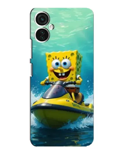Чехол для TECNO Spark 9 Pro с картинкой «Спанч Боб на гидроцикле»