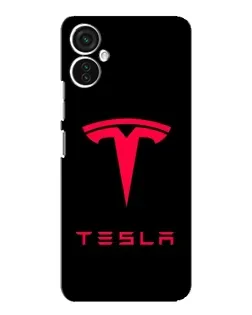 Чехол для TECNO Spark 9 Pro с картинкой «Tesla Red Logo»
