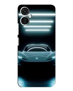 Чехол для TECNO Spark 9 Pro с картинкой «Tesla в неоне»