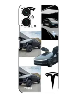 Чехол для TECNO Spark 9 Pro с картинкой «Коллаж Cybertruck Tesla»